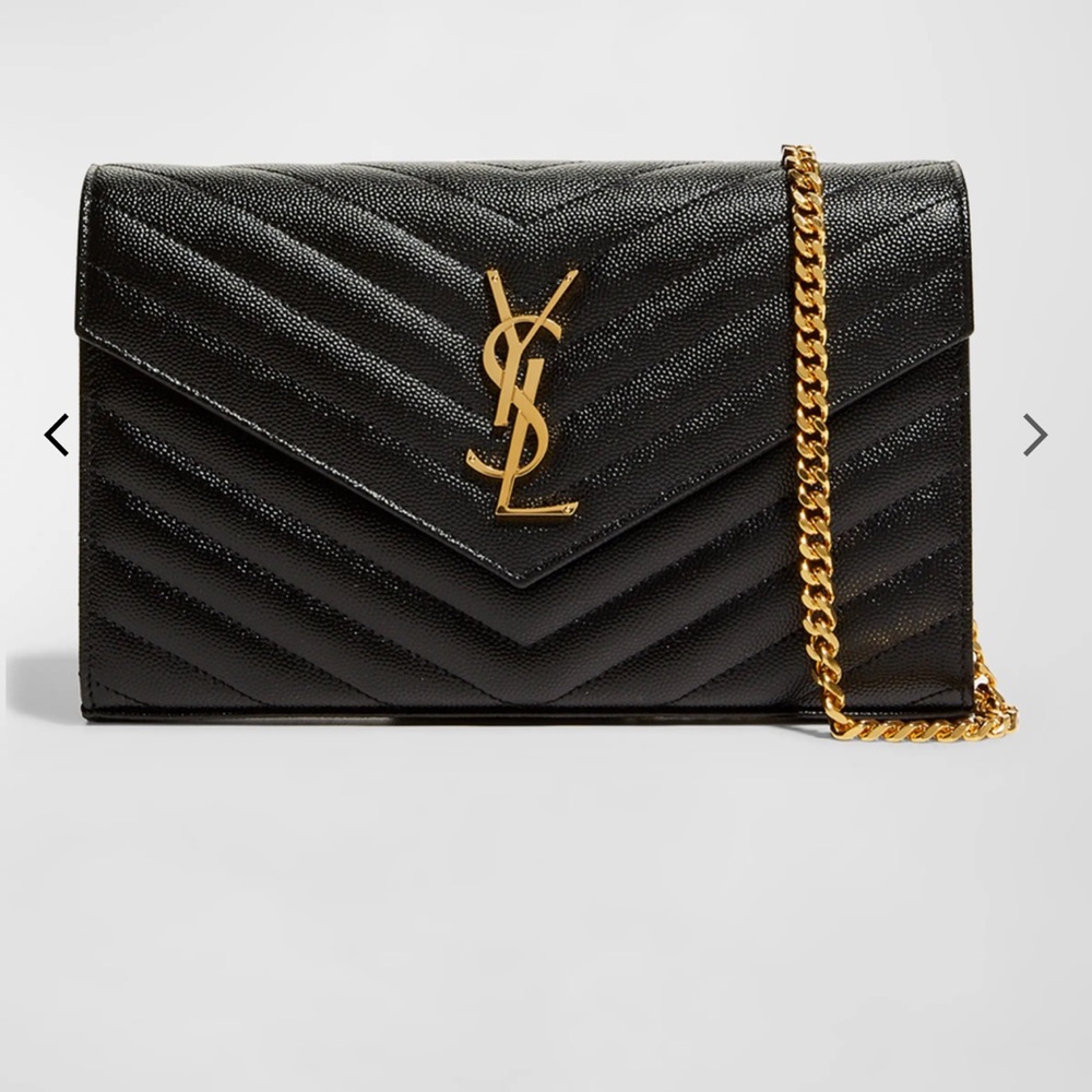 Saint Laurent Black Quilted Leather Chain Bag